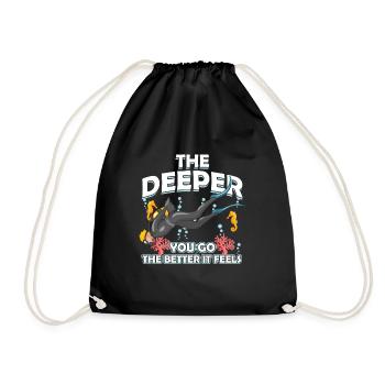 Le cadeau sportif de plongée sous-marine Deeper You Go - Sac de sport léger - noir - Devant