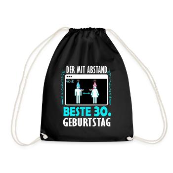 30 Geburtstag Lockdown Geschenk 30. Geburtstag - Turnbeutel - Schwarz - Vorne