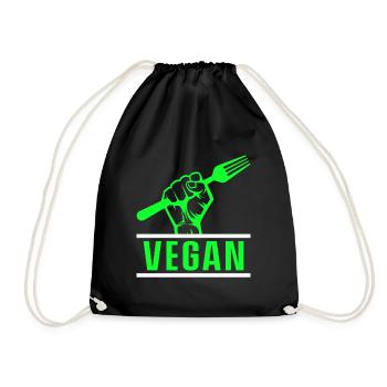 Vegetarisch Veganismus Tierrechte Veggie - Turnbeutel - Schwarz - Vorne