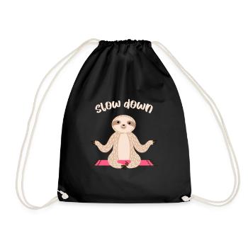 Slow Sloth Down Yoga Méditation Asana Zen Cadeau - Sac de sport léger - noir - Devant