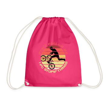 Don’t Follow Me BMX Vélo Cycliste VTT Cadeau - Sac de sport léger - fuchsia - Devant