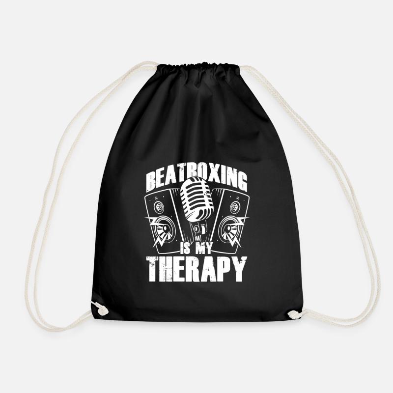 Beatboxing Therapy Microphone DJ Beatboxer Gift - Drawstring Bag - black
