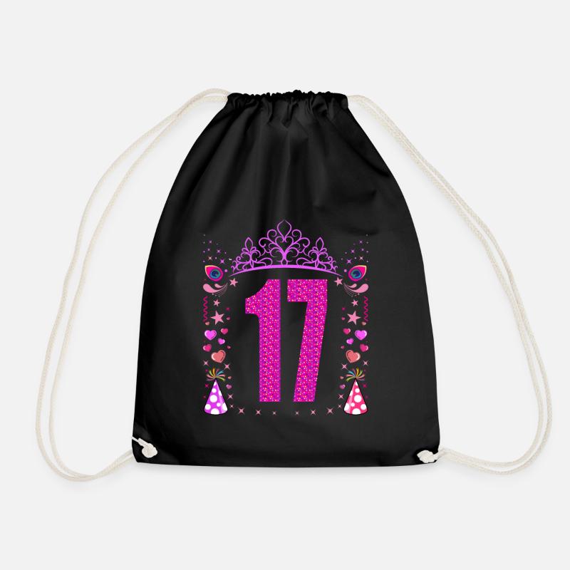 17 Geburtstag Mädchen Geschenk 17 Jahre Geburtstag - Turnbeutel - Schwarz