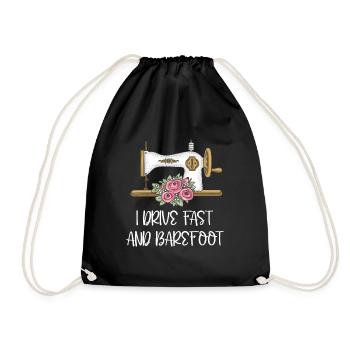 I Drive Fast And Barefoot Tailoring Sewing Tailor - Drawstring Bag - black - Front