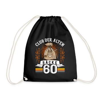 60. Geburtstag Geschenk für Männer Alter Sack 60 - Turnbeutel - Schwarz - Vorne