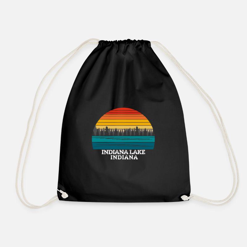 Indiana Lake Indiana - Drawstring Bag - black