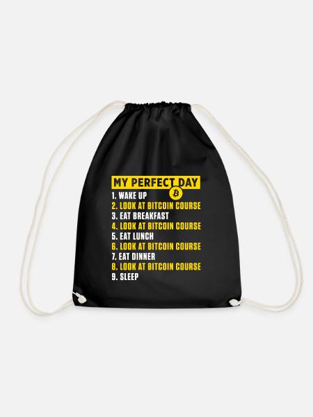 Perfekter Tag Bitcoin Kurs BTC Kryptowährung Geschenk - Turnbeutel - Schwarz