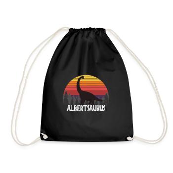 Albertsaurus Albert saurus dinosaur name birthday - Drawstring Bag - black - Front