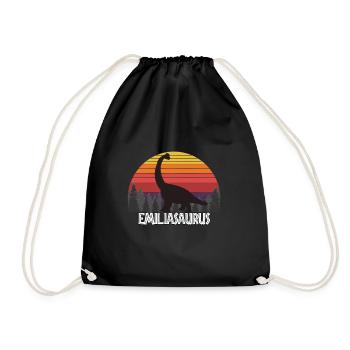 Emiliasaurus Emilia saurus dinosaur name birthday - Drawstring Bag - black - Front
