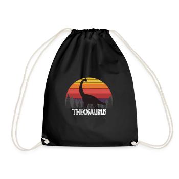 Theosaurus Theo saurus nom de dinosaure cadeau d’anniversaire - Sac de sport léger - noir - Devant