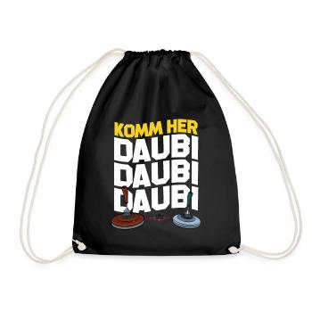 Eisstock Curling Stockschütze Stocksport Geschenk - Turnbeutel - Schwarz - Vorne