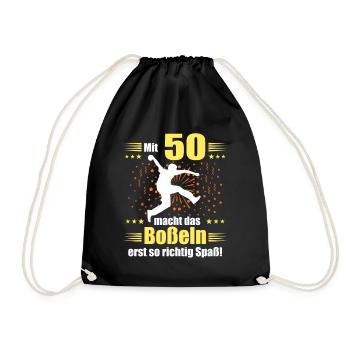 Boßeln Geschenk Boßler Bosseln Boßelsport 50 Jahre - Turnbeutel - Schwarz - Vorne