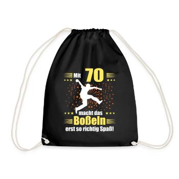 Boßeln Geschenk Boßler Bosseln Boßelsport 70 Jahre - Turnbeutel - Schwarz - Vorne