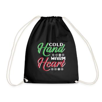 Hiver Mains Froides Cœur Chaud Neige Froid - Sac de sport léger - noir - Devant