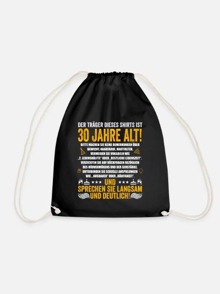 30. Geburtstag lustige Geschenke Männer 30 Jahre - Turnbeutel - Schwarz