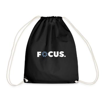 Focus Camera Photographer Photo Shoot Photos - Drawstring Bag - black - Front