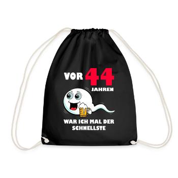 44. Geburtstag lustig 44.Ehrentag 44. Jubiläum - Turnbeutel - Schwarz - Vorne