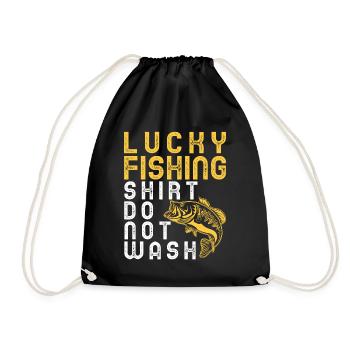 Drôle de chemise de pêche chanceuse ne pas laver - Sac de sport léger - noir - Devant