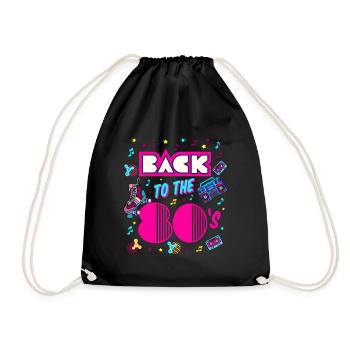 80er Party 80er Jahre Outfit 80s party 80s retro - Turnbeutel - Schwarz - Vorne