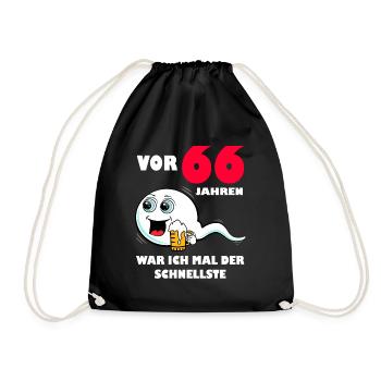 66. Geburtstag lustig 66.Ehrentag 66. Jubiläum - Turnbeutel - Schwarz - Vorne