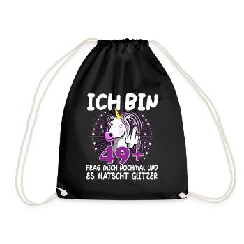 50. Geburtstag Einhorn 50 Jahre 50. Jubiläum Fun - Turnbeutel - Schwarz - Vorne