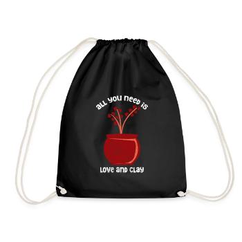 Pottery Pottery Clay Ceramics Clay Pottery Pottery - Drawstring Bag - black - Front