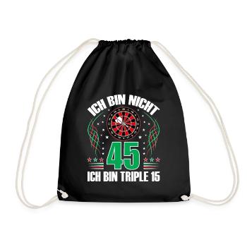 45. Geburtstag Darts Geschenk lustig 45 Jahre Dart - Turnbeutel - Schwarz - Vorne