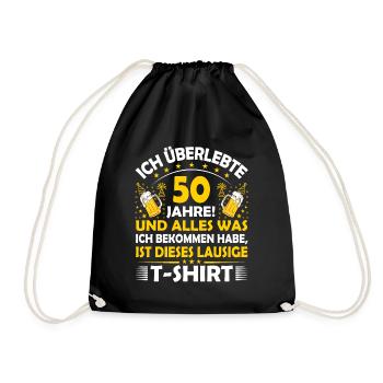 50. Geburtstag lustig 50.Ehrentag 50. Jubiläum Fun - Turnbeutel - Schwarz - Vorne