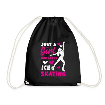 Ice Skating Figure Skating Skating Skating - Drawstring Bag - black - Front