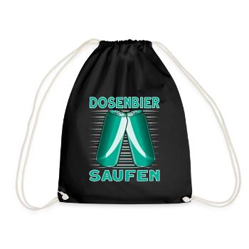 Dosenbier Saufen Bier Trinken Alkohol Vatertag - Turnbeutel - Schwarz - Vorne