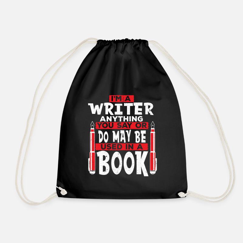Author Writing a book Writing Novel Copywriter - Drawstring Bag - black