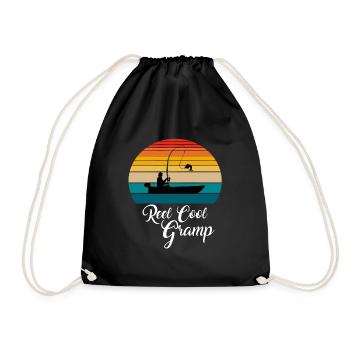 Reel Cool Gramp Fishing Gifts - Drawstring Bag - black - Front