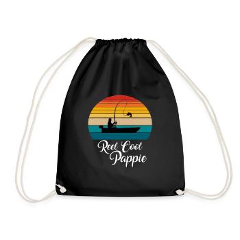 Reel Cool Pappie Fishing Gifts - Drawstring Bag - black - Front