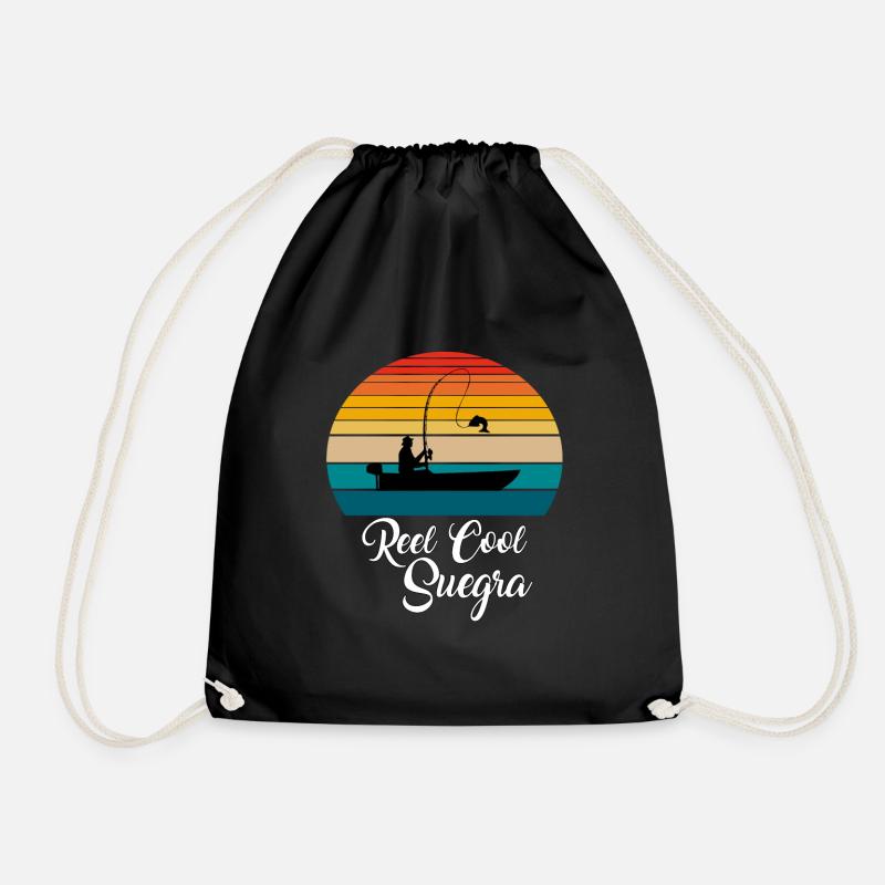 Reel Cool Suegra Fishing Gifts - Drawstring Bag - black