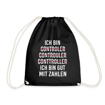 Ich bin Controller Beruf Fehler Buchstabieren Witz - Turnbeutel - Schwarz - Vorne