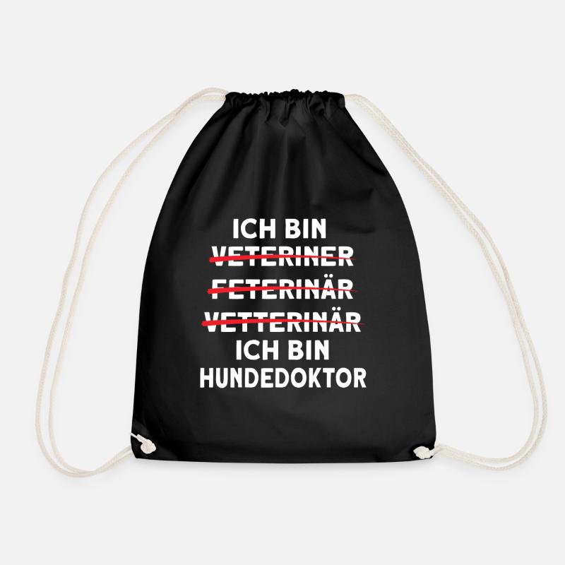 Ich bin Veterinär Beruf Fehler Buchstabieren Witz - Turnbeutel - Schwarz