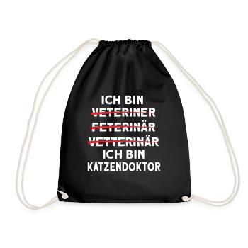 Ich bin Veterinär Beruf Fehler Buchstabieren Witz - Turnbeutel - Schwarz - Vorne