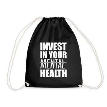 Investissez dans votre santé mentale - Sac de sport léger - noir - Devant