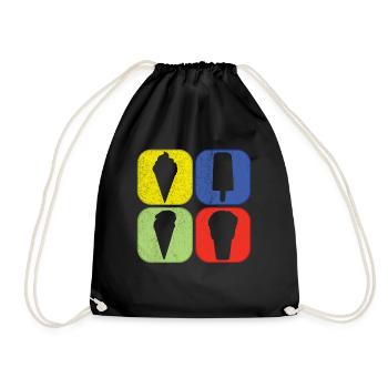 Ice Cream Summer Beach Ice Cream Holiday Vibes - Drawstring Bag - black - Front