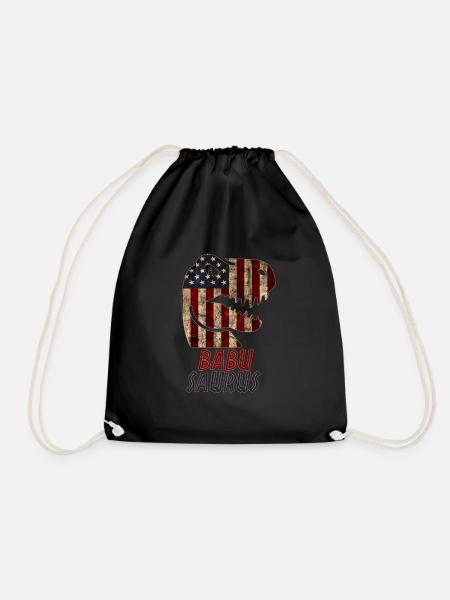 Patriotic Babu Dinosaur - Turnbeutel - Schwarz