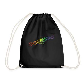 DNA Helix Rainbow Genetics Calisthenics Colorful - Drawstring Bag - black - Front