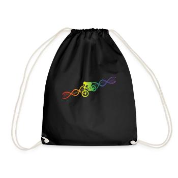 DNA Helix Rainbow Genetics Mountain Bike Colorful - Drawstring Bag - black - Front