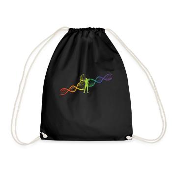 DNA Helix Rainbow Genetics Archery Colorful - Drawstring Bag - black - Front