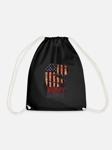 Patriotic Bumpy Dinosaur - Turnbeutel - Schwarz
