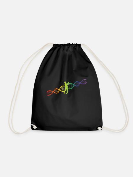 DNA Helix Regenbogen Genetik Golf Bunt - Turnbeutel - Schwarz