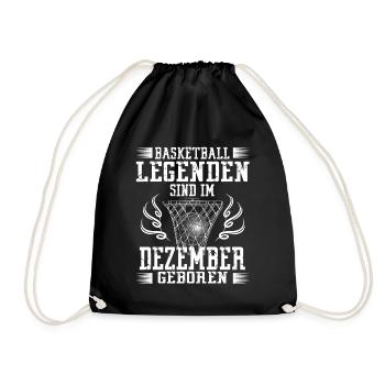 Dezember Geburtstag Geschenk Basketball Basketball - Turnbeutel - Schwarz - Vorne