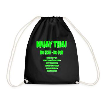 Cooles Muay thai Shirt - Turnbeutel - Schwarz - Vorne