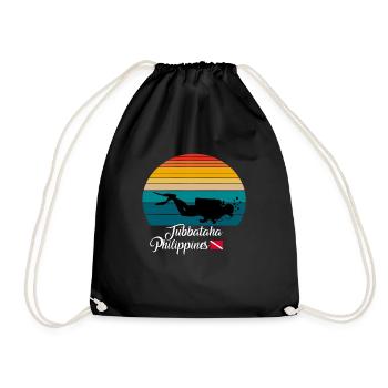 Tubbataha Philippines Diving - Drawstring Bag - black - Front