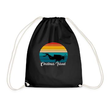 Christmas Island Scuba Diving Gift - Drawstring Bag - black - Front