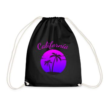 California Summer Palm Dream - Drawstring Bag - black - Front